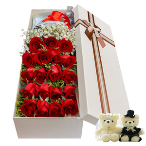 合肥鲜花速递同城红玫瑰花束礼盒 生日配送花店